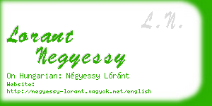 lorant negyessy business card