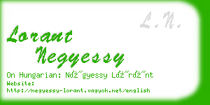 lorant negyessy business card